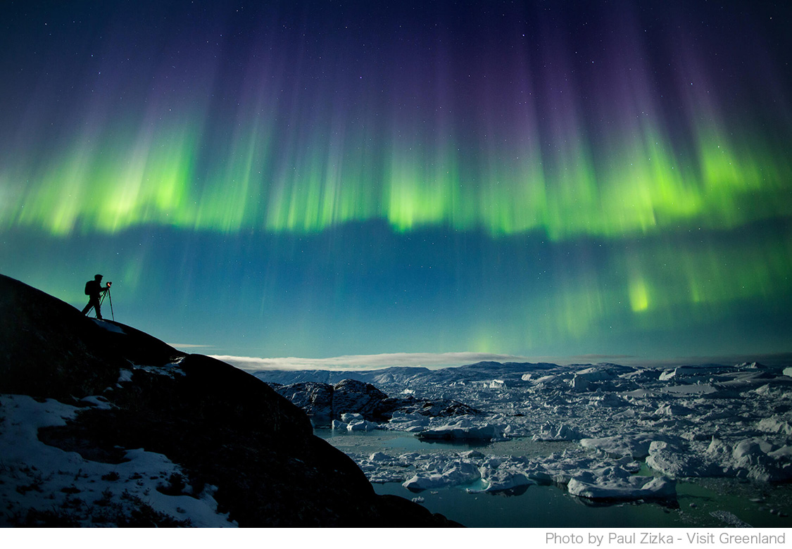 グリーンランドフォトツアーの醍醐味、夜景とオーロラ